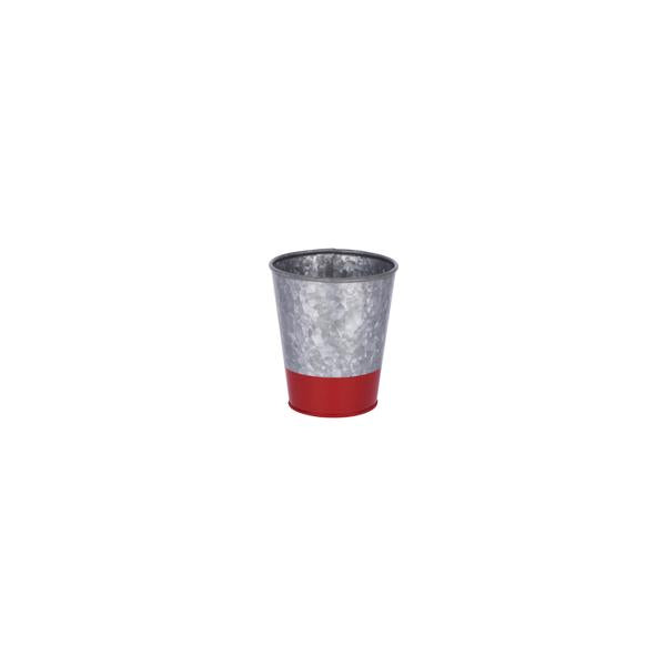 Chef Inox Coney Island Galvanised Pot with Red Base 95x105mm