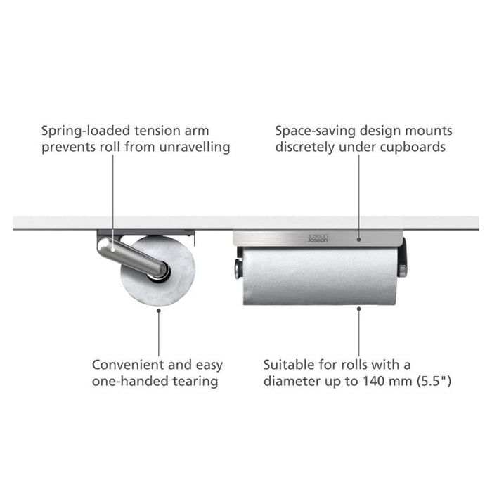 Joseph Joseph RollGrip Under-shelf easy-tear kitchen roll holder