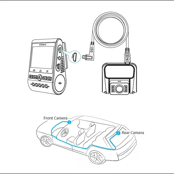 Viofo Rear Camera Cable For A129 Dash Cam - LX2001 - Homewares, Outdoor, Phone Accessories, Cases, Speakers, Headphones + More -