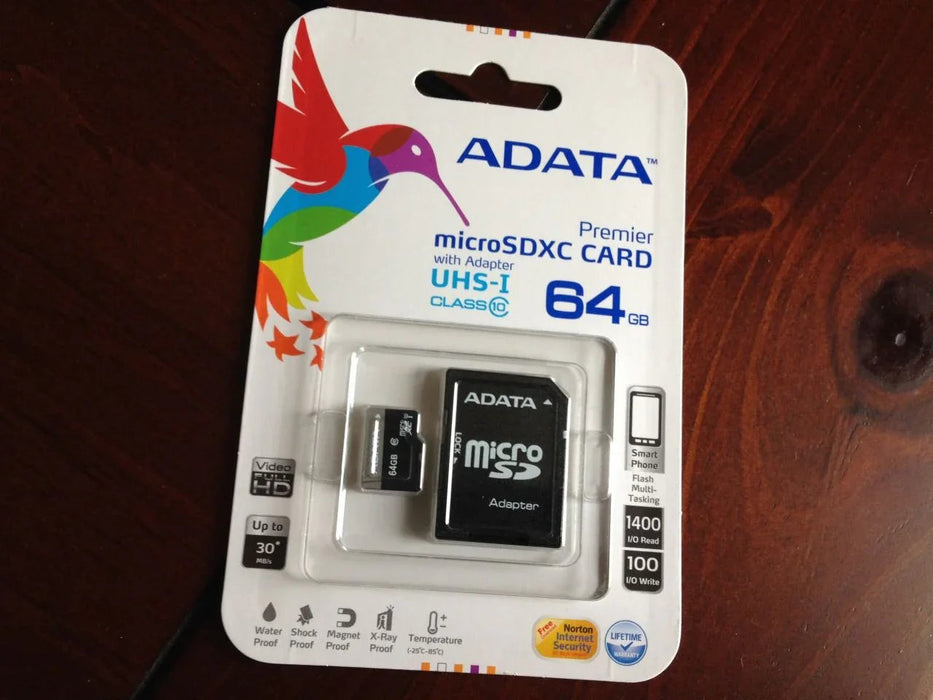 Adata 64GB MicroSD Card Class 10 UHS-I AUSDX64GUICL10-RA1 - LX2001 - Homewares, Outdoor, Phone Accessories, Cases, Speakers, Headphones + More -