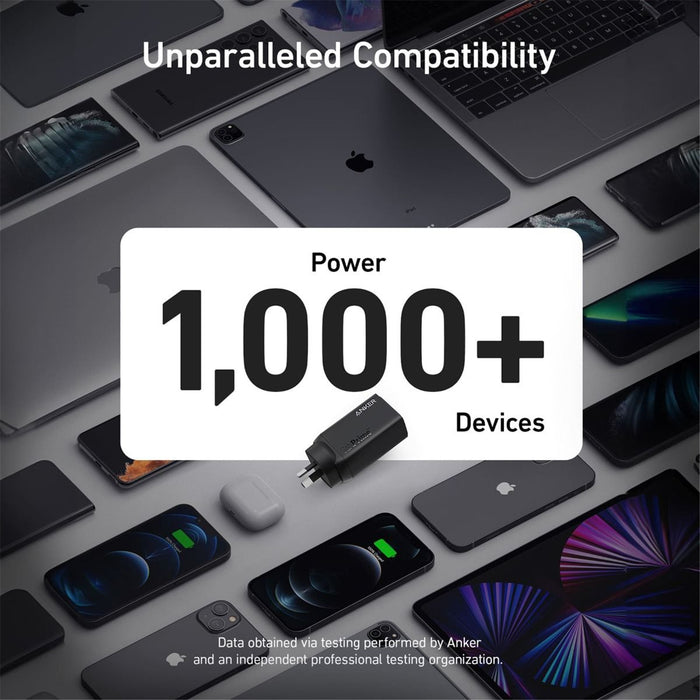 Anker 65W Prime GaN AC Charger USB-C to USB-C Cable Black 2 x USB-C 1 x USB