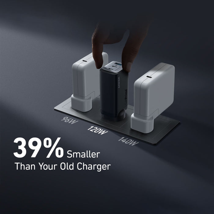 Anker 65W Prime GaN AC Charger USB-C to USB-C Cable Black 2 x USB-C 1 x USB