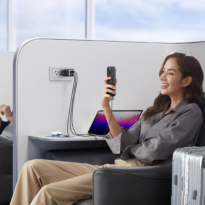 Anker 65W Prime GaN AC Charger USB-C to USB-C Cable Black 2 x USB-C 1 x USB