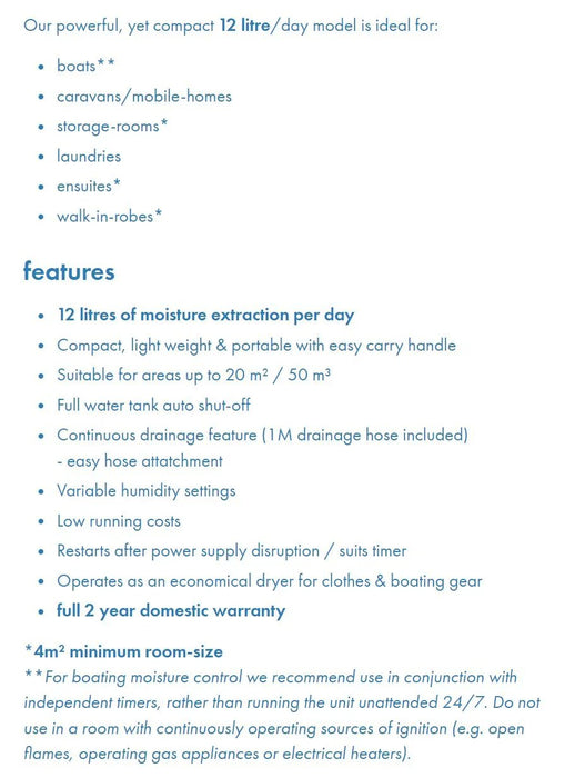 Ausclimate Compact 12L Dehumidifier WDH-610HE - LX2001 - Homewares, Outdoor, Phone Accessories, Cases, Speakers, Headphones + More -