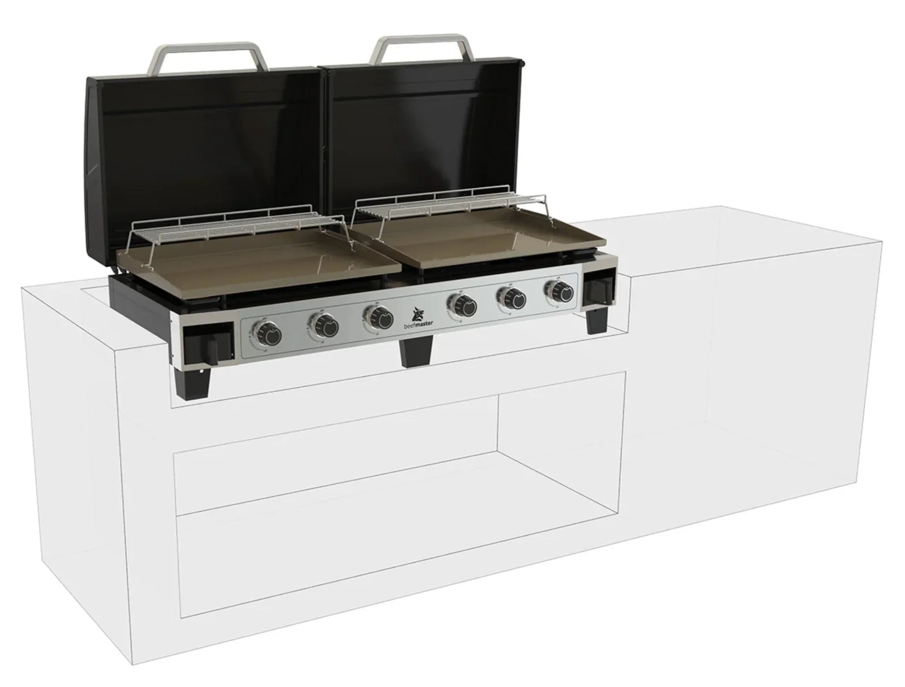 Beefmaster Griddle 6 Burner Flat Top BBQ on Cart — LX2001 - Homewares ...