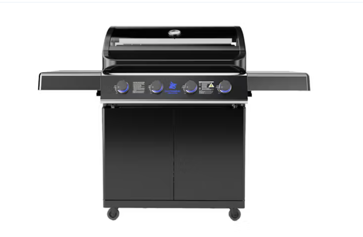 Beefmaster Premium 4 Burner Gas BBQ - Black