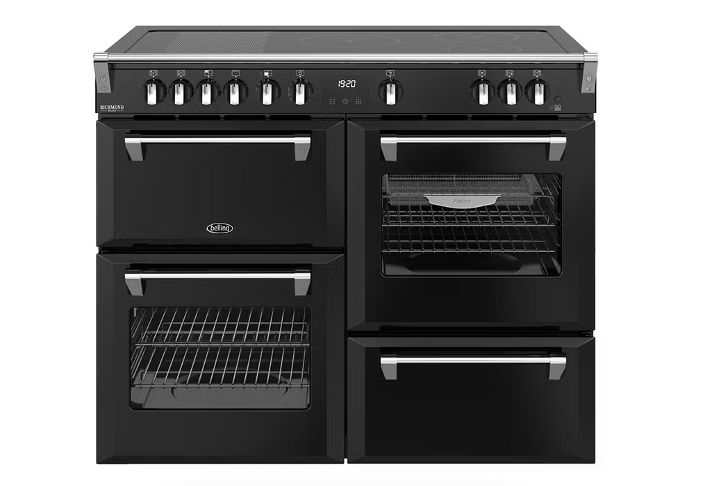 Belling 110cm Freestanding Oven with 5 Zone Induction Cooktop Black BRDX110INDBL