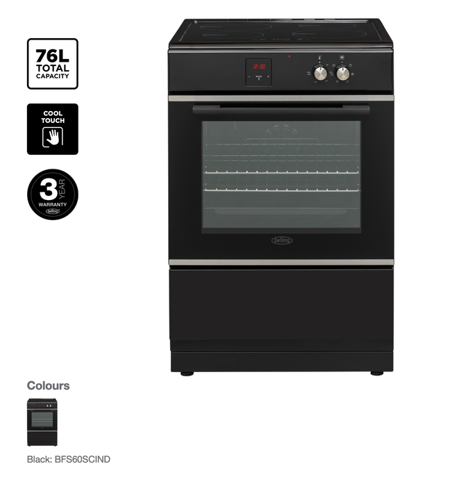 Belling 60CM Freestanding Induction Cooktop and Electric Oven BFS60SCIND
