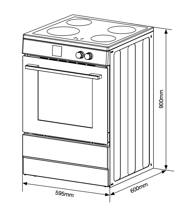 Belling 60CM Freestanding Induction Cooktop and Electric Oven BFS60SCIND