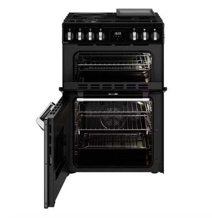 Belling 60cm Dual Fuel Freestanding Oven with 4 Burner Gas Cooktop - Black