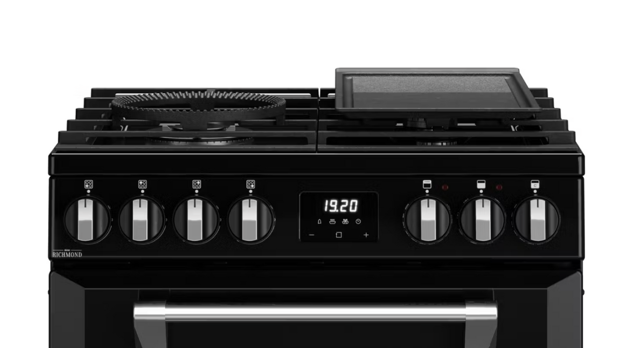 Belling 60cm Dual Fuel Freestanding Oven with 4 Burner Gas Cooktop - Black