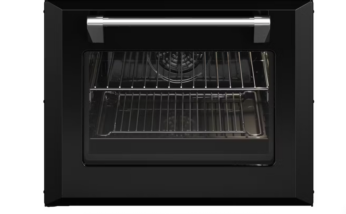 Belling 60cm Dual Fuel Freestanding Oven with 4 Burner Gas Cooktop - Black