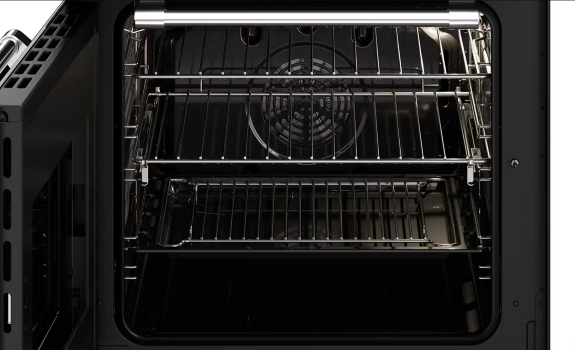 Belling 60cm Dual Fuel Freestanding Oven with 4 Burner Gas Cooktop - Black