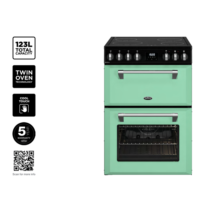 Belling 60cm Freestanding Oven with 4 Zone Induction Cooktop - White BMR60DOIND
