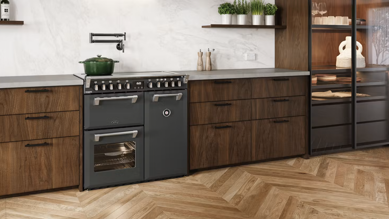 Belling 90cm Freestanding Oven with 5 Zone Induction Cooktop - Grey BRDX90INDAN