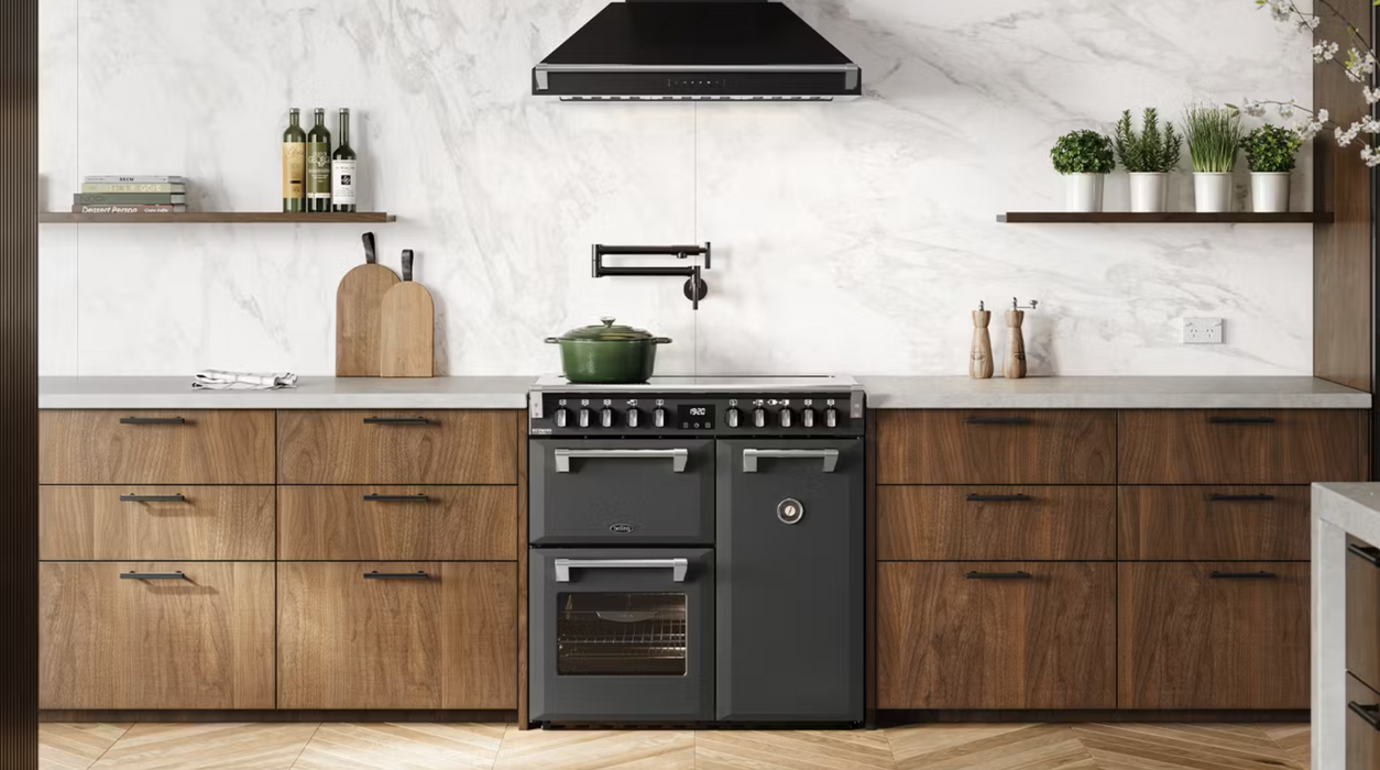 Belling 90cm Freestanding Oven with 5 Zone Induction Cooktop - Grey BRDX90INDAN