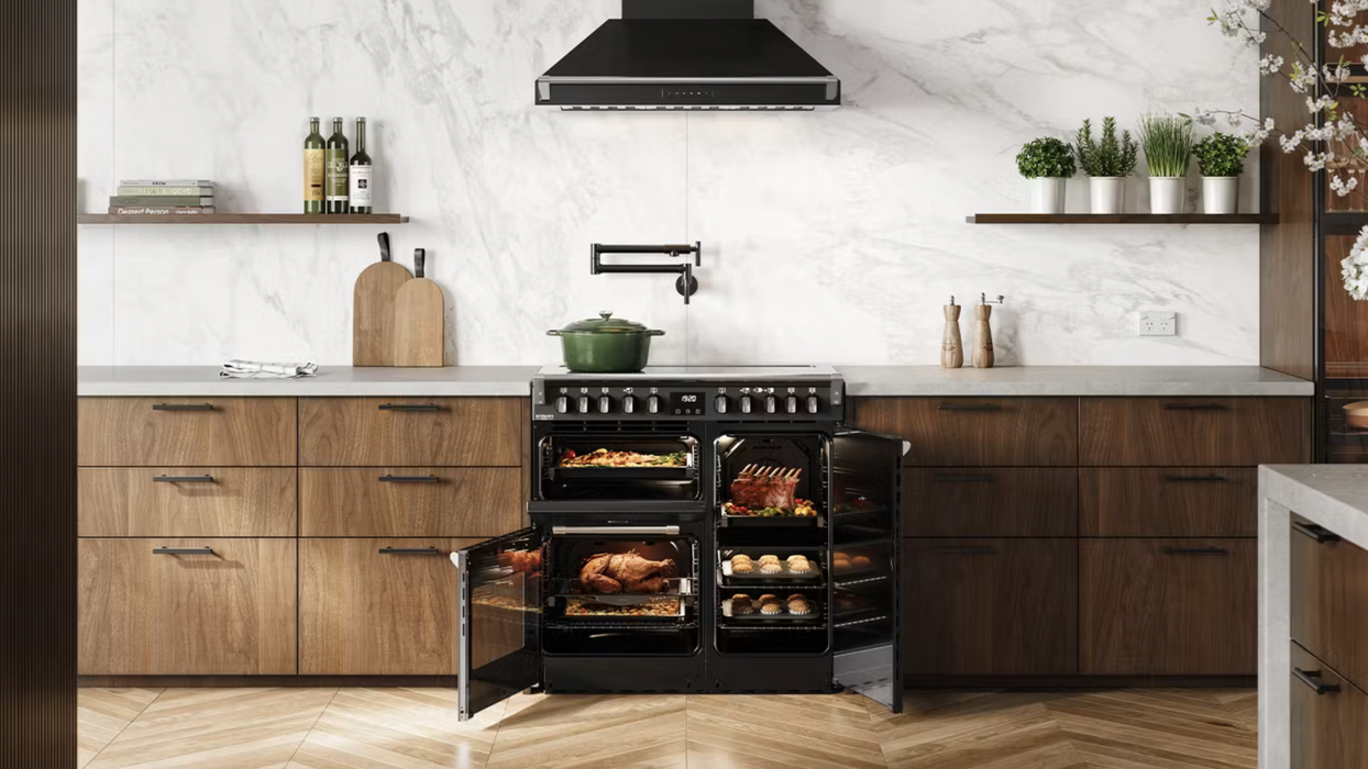Belling 90cm Freestanding Oven with 5 Zone Induction Cooktop - Grey BRDX90INDAN