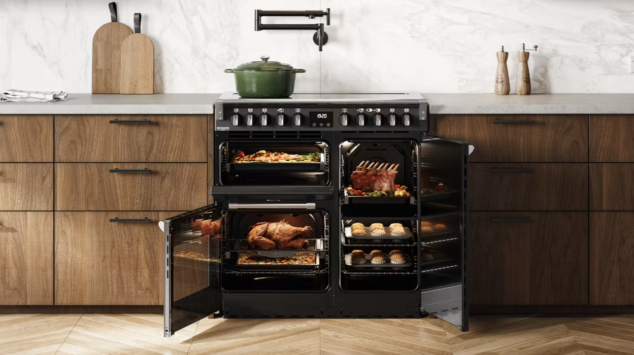 Belling 90cm Freestanding Oven with 5 Zone Induction Cooktop - Grey BRDX90INDAN