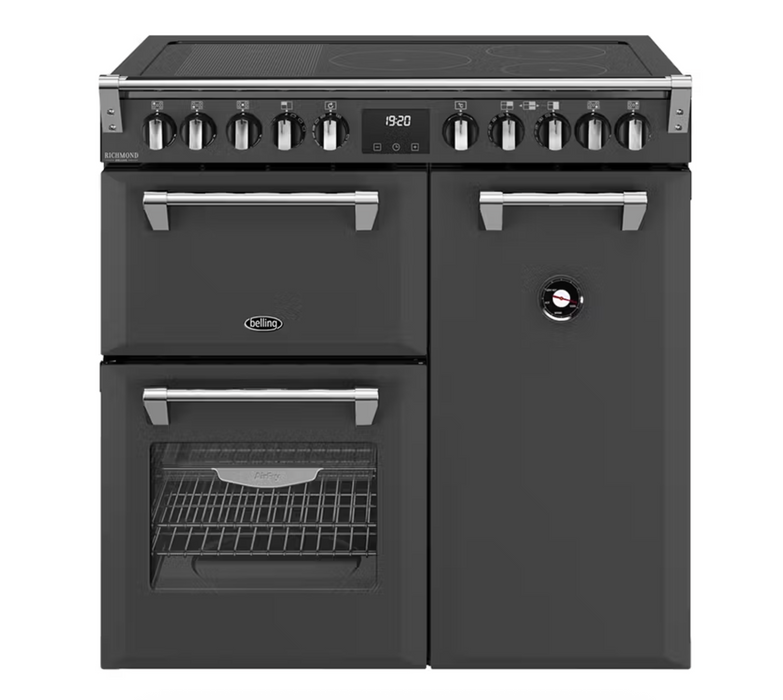 Belling 90cm Freestanding Oven with 5 Zone Induction Cooktop - Grey BRDX90INDAN