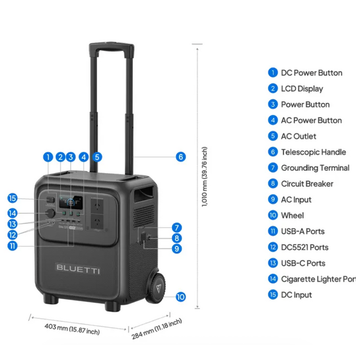 Bluetti Elite320 Portable Power Station 1800W 3200Wh