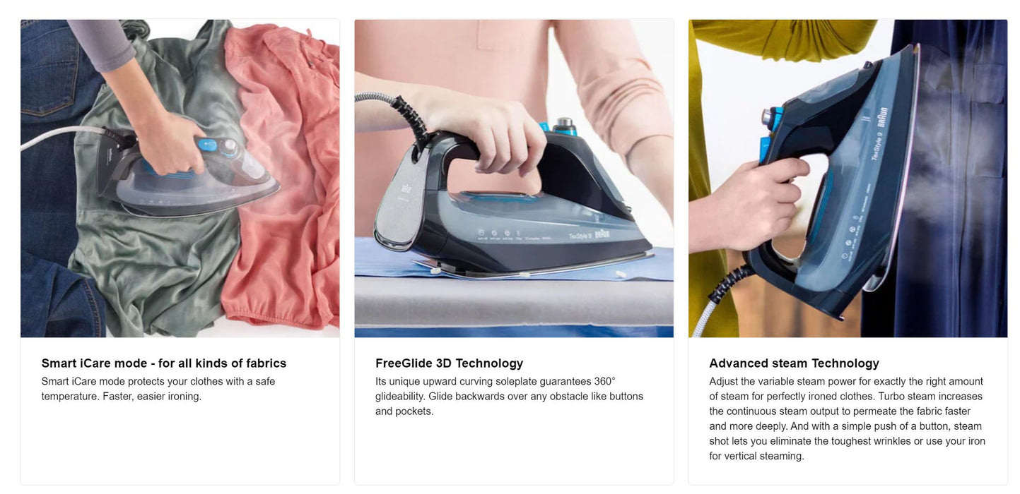 Braun TexStyle 9 Steam Iron SI9148EBK