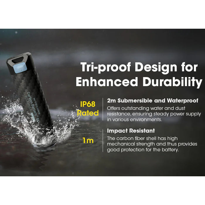 Nitecore Li-Ion Rechargeable Usb C Battery 6000Mah 3.6V - LX2001 - Homewares, Outdoor, Phone Accessories, Cases, Speakers, Headphones + More -