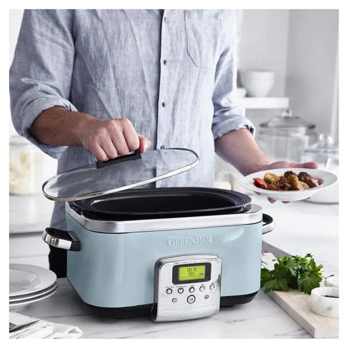 GreenPan Green Pan Slow Cooker 6L - Blue Haze - LX2001 - Homewares, Outdoor, Phone Accessories, Cases, Speakers, Headphones + More -