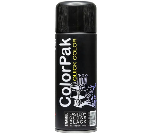 COLORPAK QUICK COLOR AEROSOL SPRAYPAINT GLOSS BLACK - LX2001 - Homewares, Outdoor, Phone Accessories, Cases, Speakers, Headphones + More -