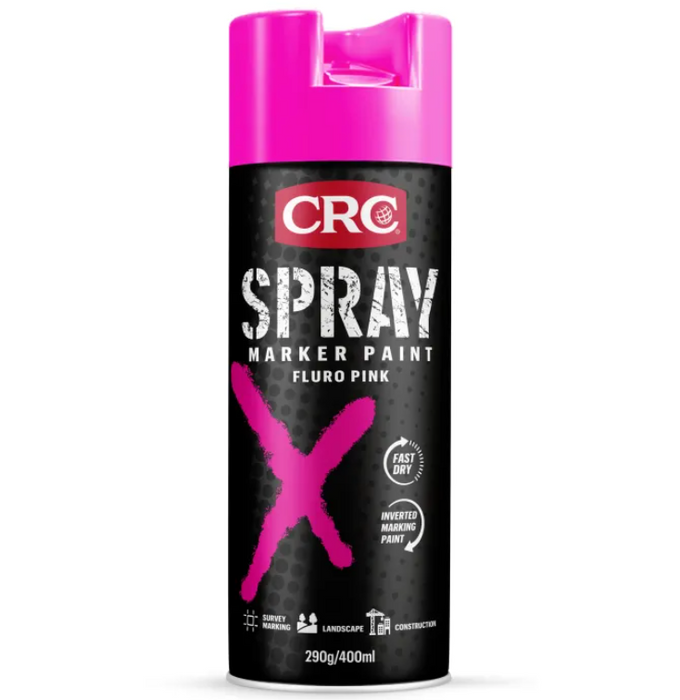 CRC Spray Marker Paint Fluro Pink 400ml 1756878