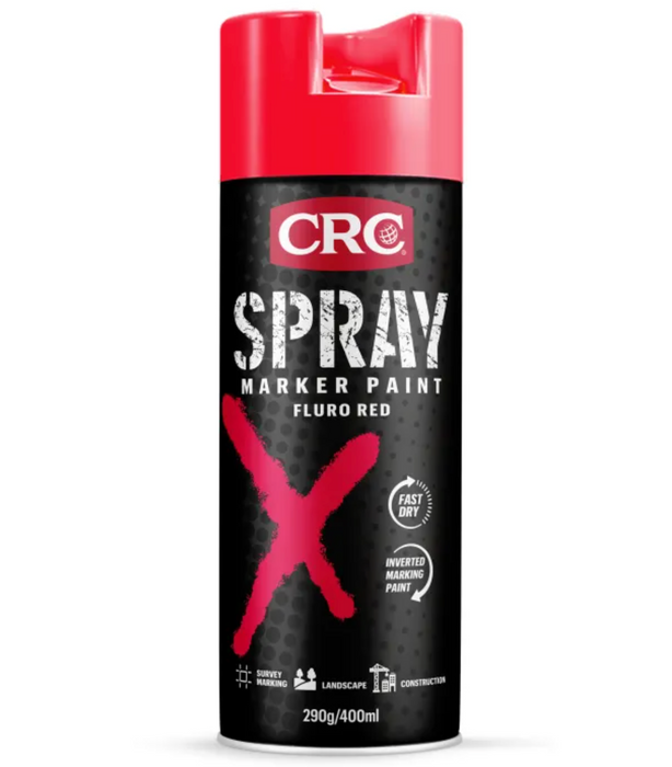 CRC Spray Marker Paint Fluro Red 400ml