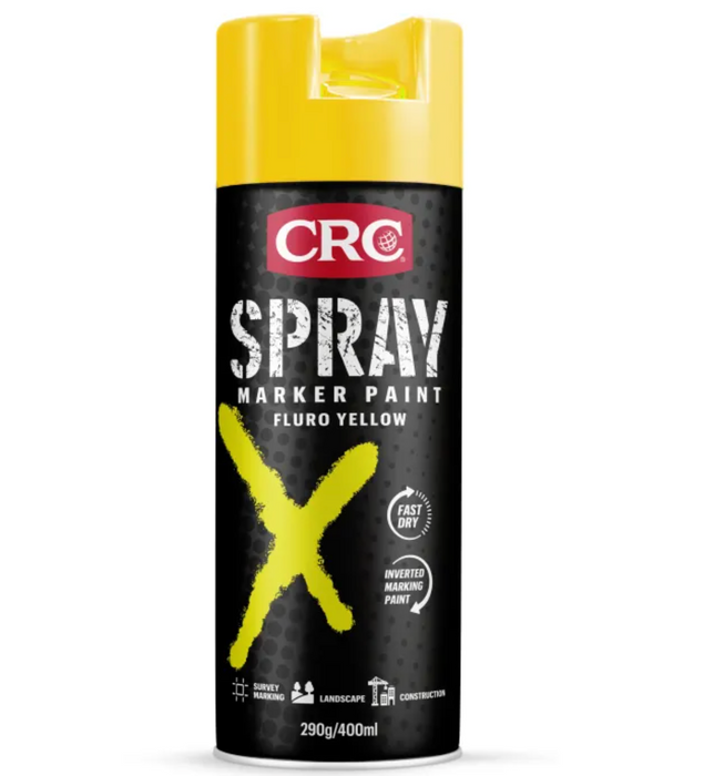 CRC Spray Marker Paint Fluro Yellow 400ml