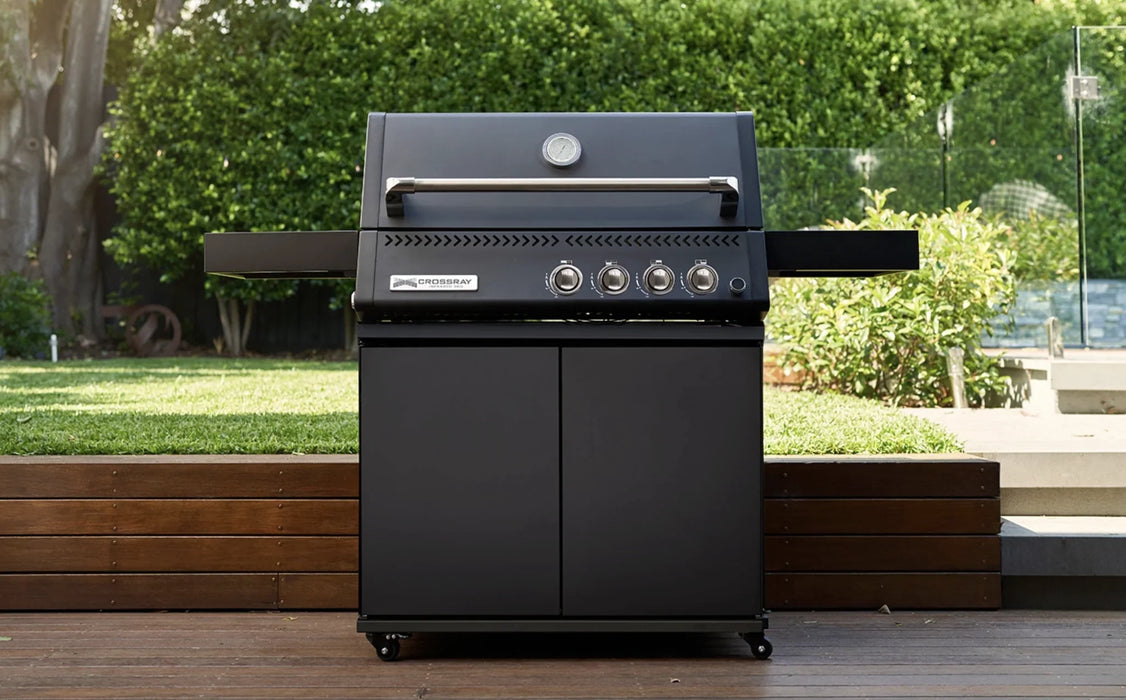 CROSSRAY XPlor Gas 4 Burner BBQ with Trolley Stainless Steel Black TCX4PL-B - LX2001 - Homewares, Outdoor, Phone Accessories, Cases, Speakers, Headphones + More -