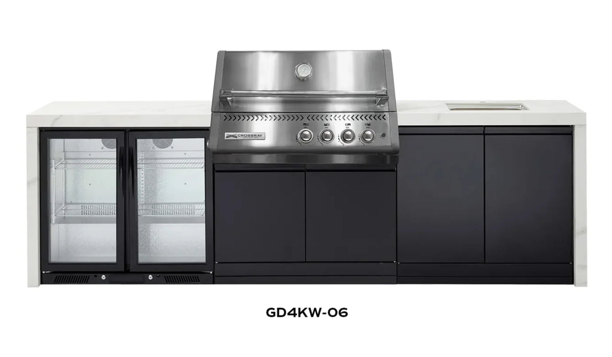 CROSSRAY XPlor Outdoor BBQ Kitchen White Top Stainless Steel Double Fridge Sink - LX2001 - Homewares, Outdoor, Phone Accessories, Cases, Speakers, Headphones + More -