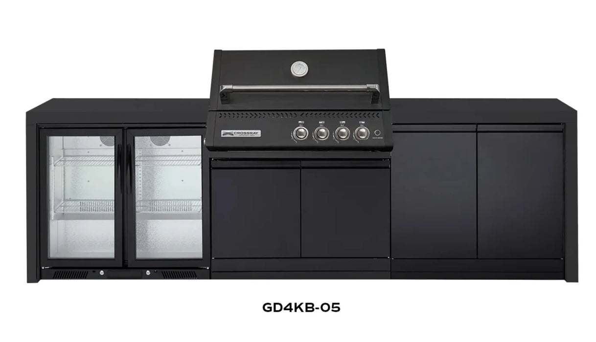 CROSSRAY XPlor Outdoor Black BBQ Kitchen Black Benchtop Double Fridge - LX2001 - Homewares, Outdoor, Phone Accessories, Cases, Speakers, Headphones + More -