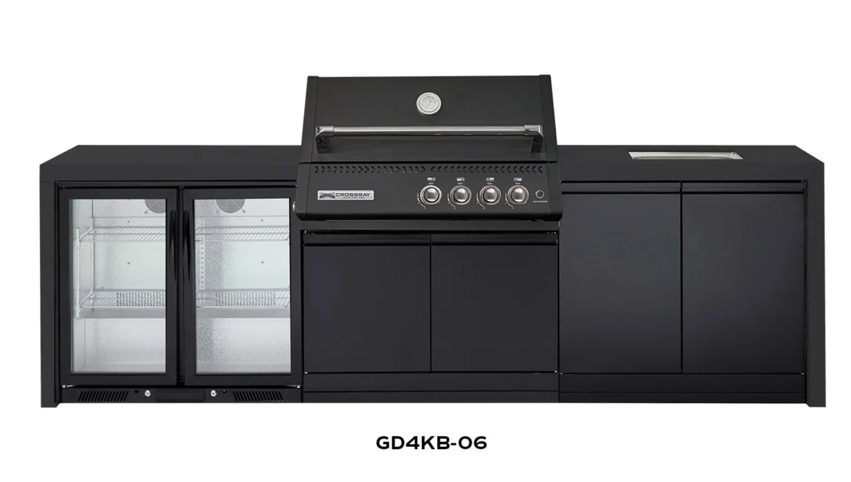 CROSSRAY XPlor Outdoor Black BBQ Kitchen Black Benchtop Double Fridge Sink - LX2001 - Homewares, Outdoor, Phone Accessories, Cases, Speakers, Headphones + More -