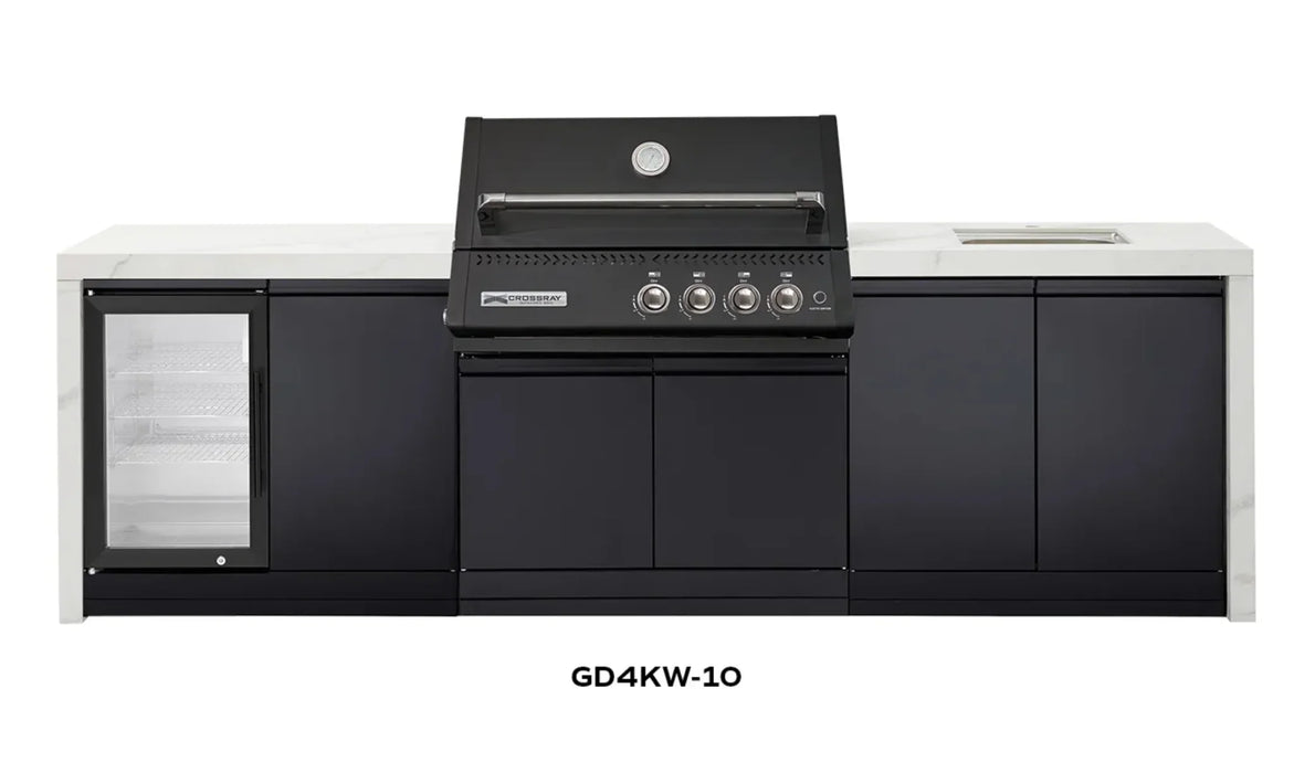 CROSSRAY XPlor Outdoor Stainless Steel Black BBQ Kitchen White Bench Sink Fridge - LX2001 - Homewares, Outdoor, Phone Accessories, Cases, Speakers, Headphones + More -