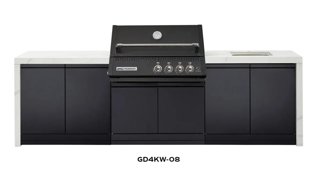 CROSSRAY XPlor Outdoor Stainless Steel Black BBQ Kitchen White Benchtop & Sink - LX2001 - Homewares, Outdoor, Phone Accessories, Cases, Speakers, Headphones + More -