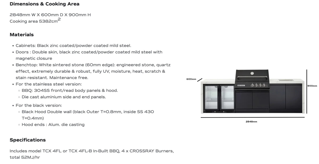 CROSSRAY XPlor Premium Outdoor BBQ Kitchen White Benchtop Stainless Steel Fridge - LX2001 - Homewares, Outdoor, Phone Accessories, Cases, Speakers, Headphones + More -