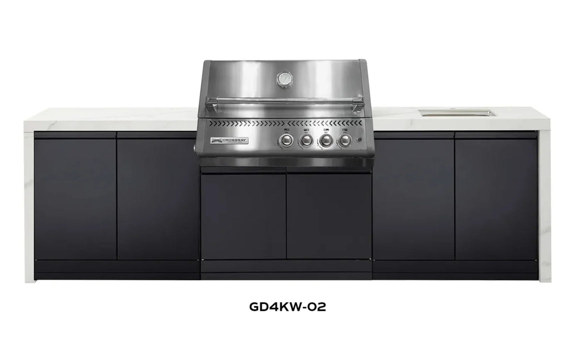 CROSSRAY XPlor Premium Outdoor BBQ Kitchen White Benchtop Stainless Steel w Sink - LX2001 - Homewares, Outdoor, Phone Accessories, Cases, Speakers, Headphones + More -