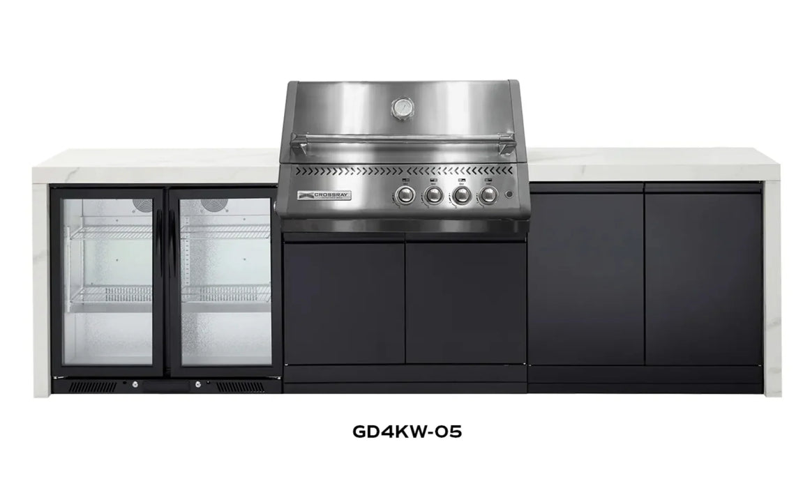 CROSSRAY XPlor Premium Outdoor BBQ Kitchen White Top Stainless Steel Dble Fridge - LX2001 - Homewares, Outdoor, Phone Accessories, Cases, Speakers, Headphones + More -