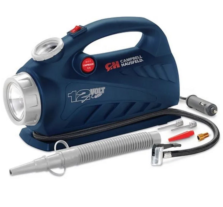 Campbell Hausfeld Air Compressor 12V Tyre Inflator with Light 150PSI Raft Nozzle AF010800