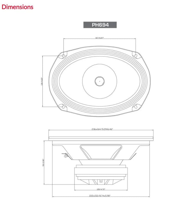 Cerwin Vega PH694 6x9" Pro Full Range Co-Ax Horn Speaker 160W RMS - LX2001 - Homewares, Outdoor, Phone Accessories, Cases, Speakers, Headphones + More -