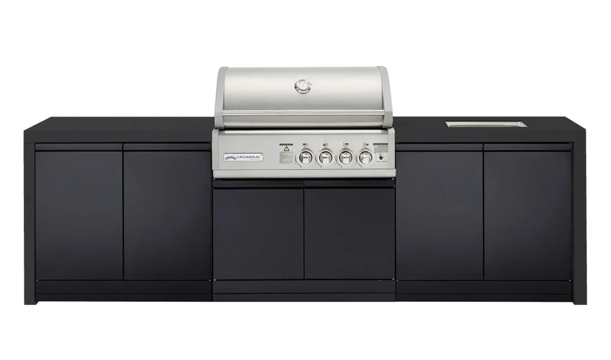 Crossray TC4KB-18 4 Burner Outdoor BBQ Kitchen with Sink BLACK Benchtop - LX2001 - Homewares, Outdoor, Phone Accessories, Cases, Speakers, Headphones + More -