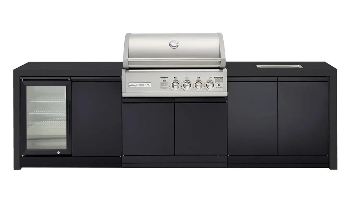 Crossray TC4KB-20 4 Burner Outdoor BBQ Kitchen with Sink & Fridge BLACK Benchtop - LX2001 - Homewares, Outdoor, Phone Accessories, Cases, Speakers, Headphones + More -