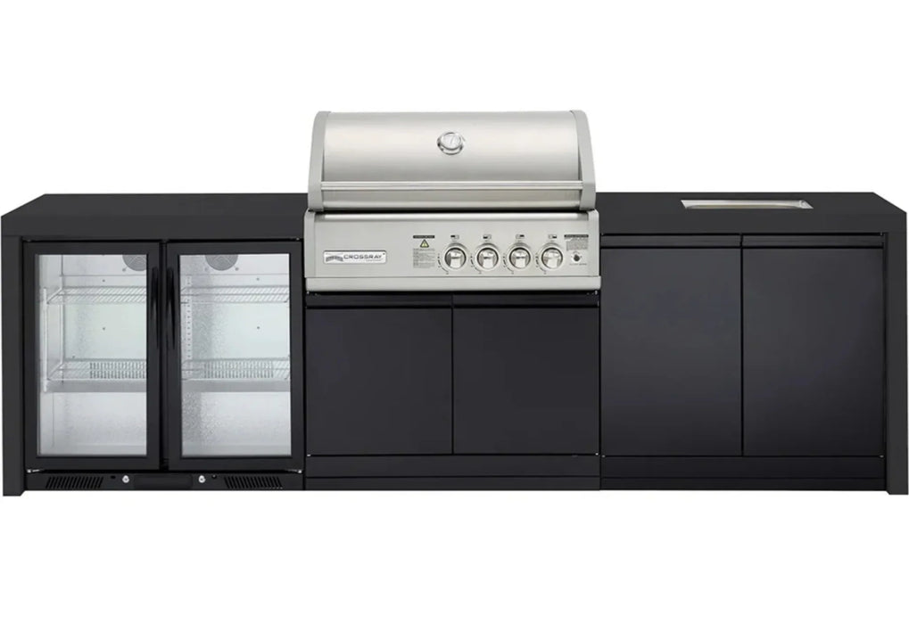 Crossray TC4KB-22 4 Burner Outdoor BBQ Kitchen Sink Double Fridge BLACK Benchtop - LX2001 - Homewares, Outdoor, Phone Accessories, Cases, Speakers, Headphones + More -