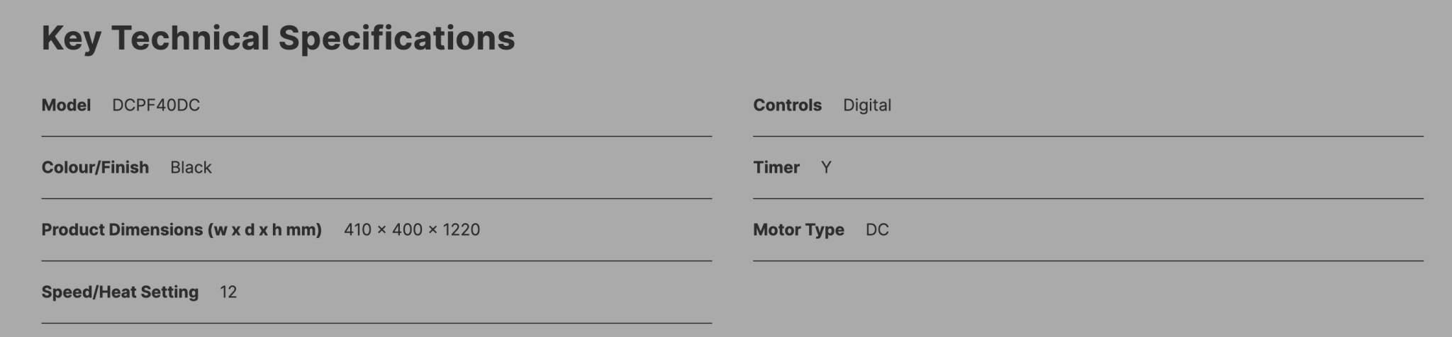 Dimplex 40cm DC Digital Pedestal Fan