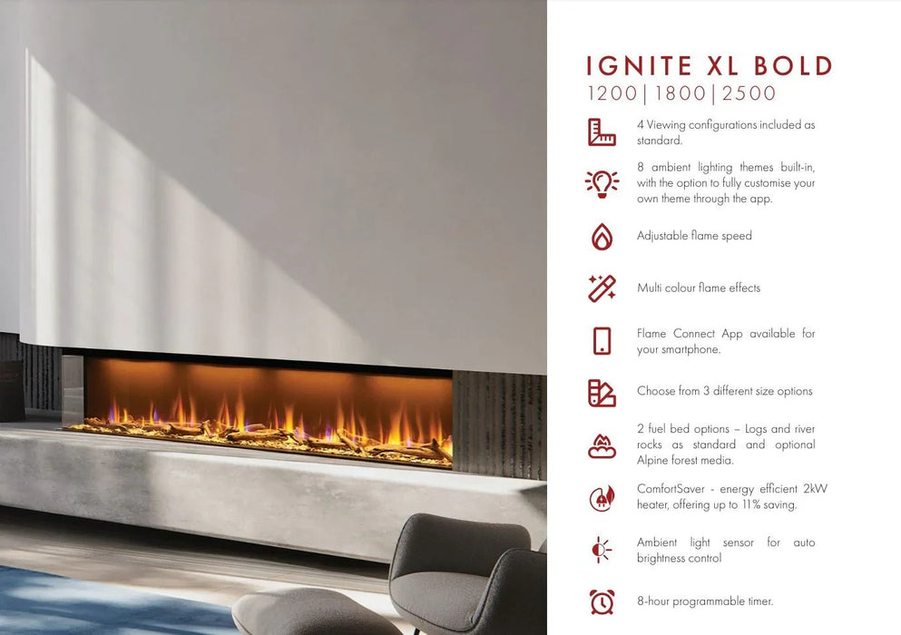 Dimplex Real Flame Ignite XL Bold Electric Fire Fireplace 25000mm - LX2001 - Homewares, Outdoor, Phone Accessories, Cases, Speakers, Headphones + More -