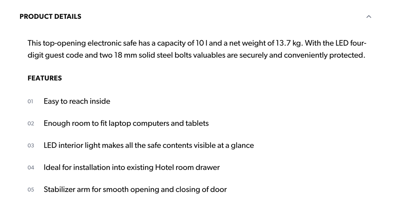 Dometic MDT 400X Top Opening Pro Safe without CEU Hotel Home Motel Safe