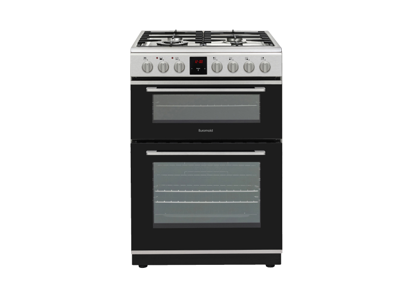 Euromaid 60cm Gas Cooktop Electric Dual Cavity Oven