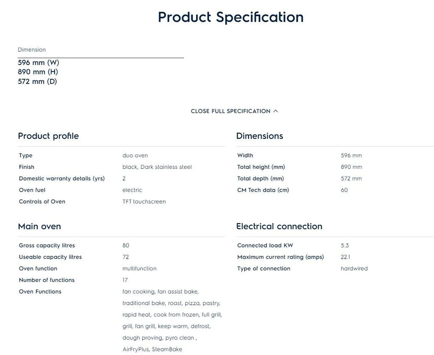 Electrolux 60cm UltimateTaste 900 Multifunction Pyrolytic Duo Oven EVEP626DSE - LX2001 - Homewares, Outdoor, Phone Accessories, Cases, Speakers, Headphones + More -